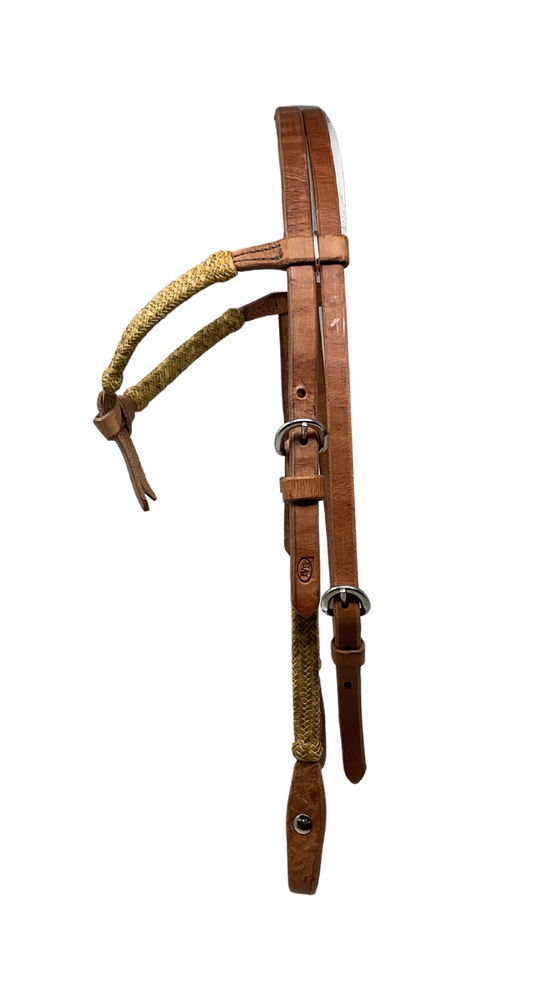 5/8" Split Browband w/Flat Braided Rawhide