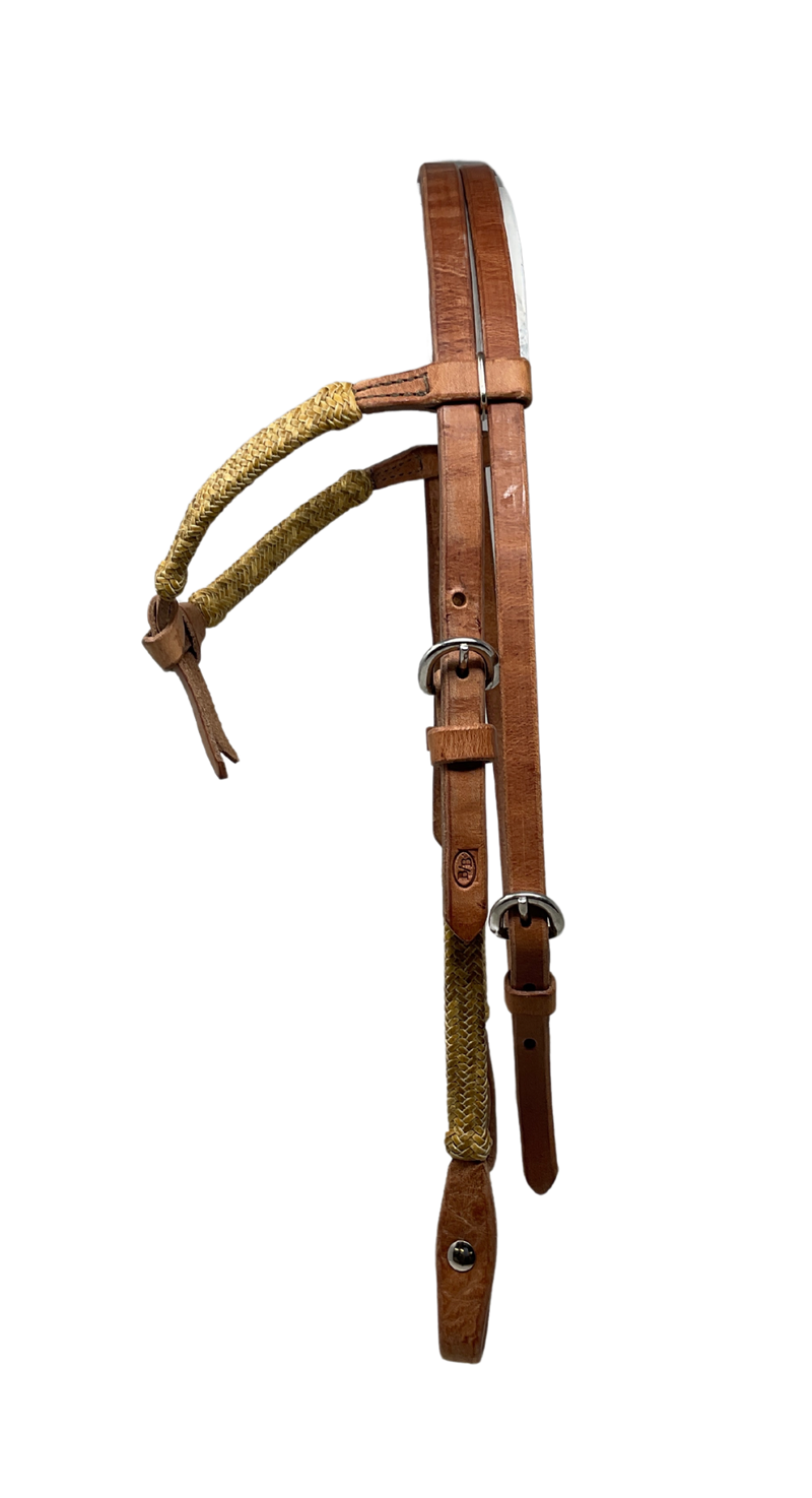 5/8" Split Browband w/Flat Braided Rawhide