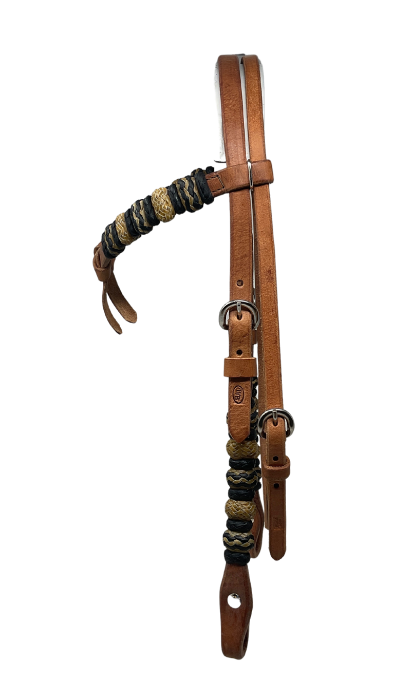 5/8" Split Browband w/Rawhide Buttons