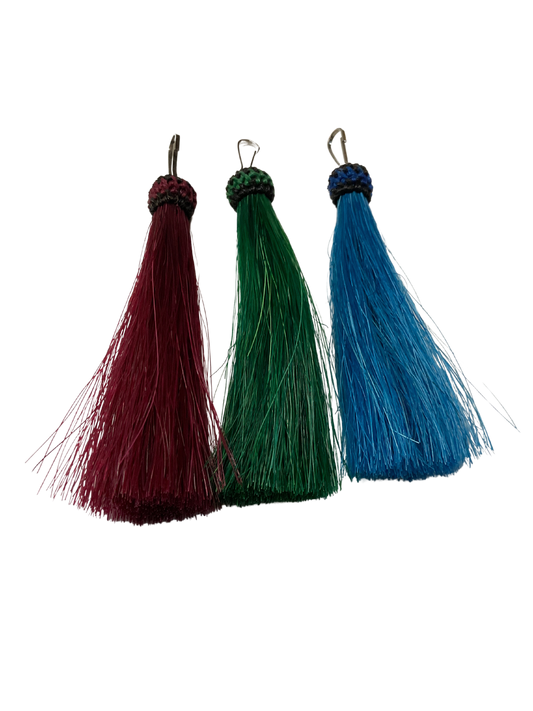 Colored Horsehair Tassel Zipper Pull