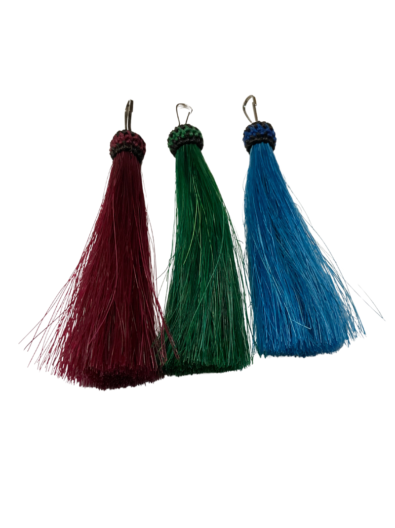 Colored Horsehair Tassel Zipper Pull