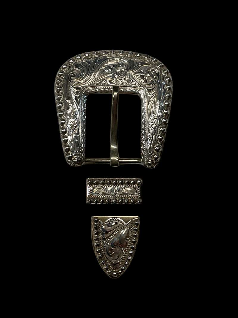 Sterling Silver 1" Belt Buckle Set