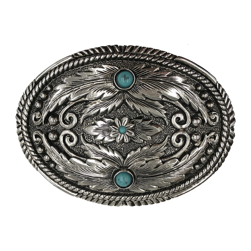 Fancy Feather Buckle with Turquoise