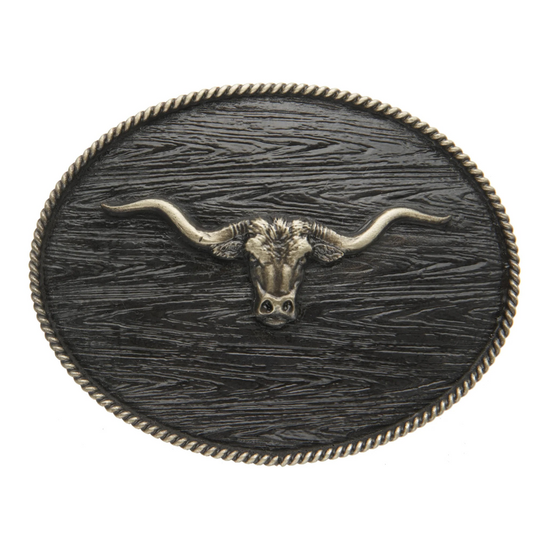 Longhorn w/Wood Grain Iconic Classic Buckle