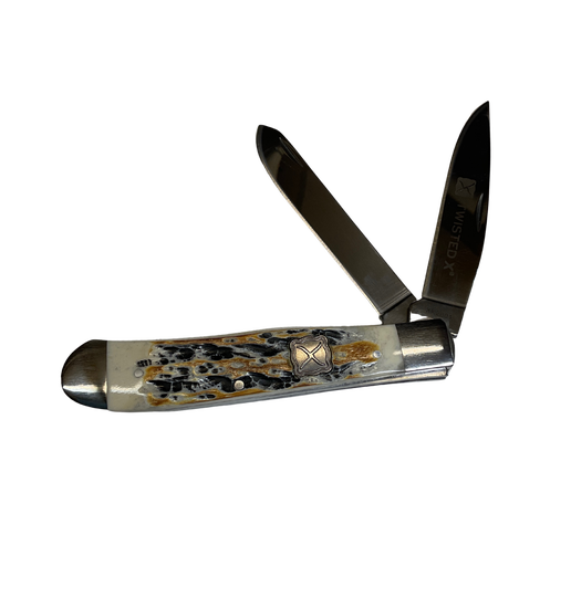 Double Blade Natural Bone Pocket Knife