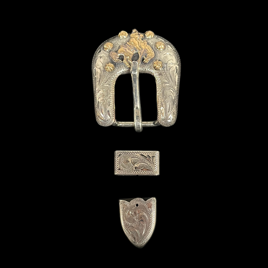 Antiqued Pico Berry Bronc Buckle Set