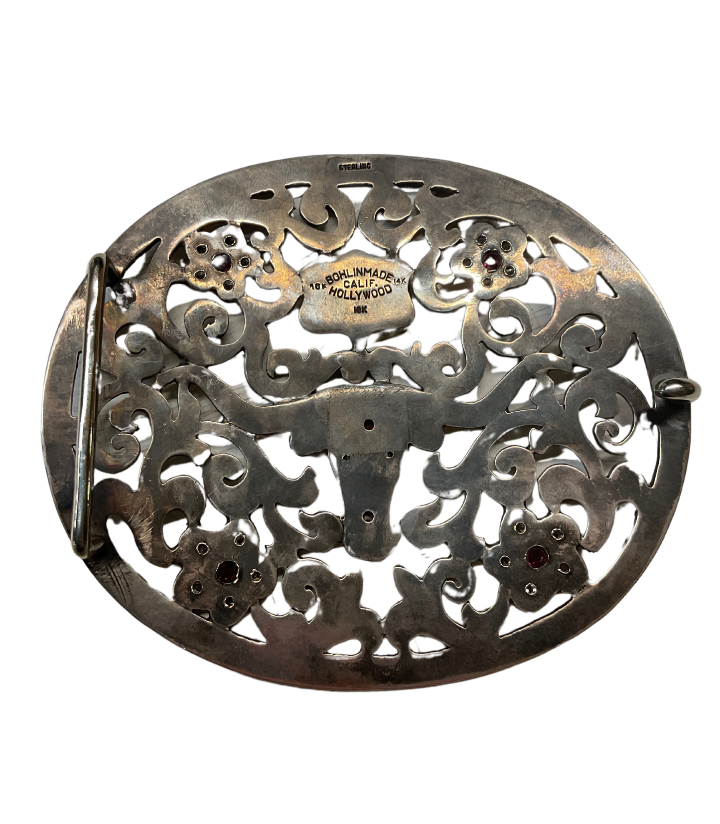 Bohlin Sterling Buckle w/Gold Accents, Diamonds & Rubies