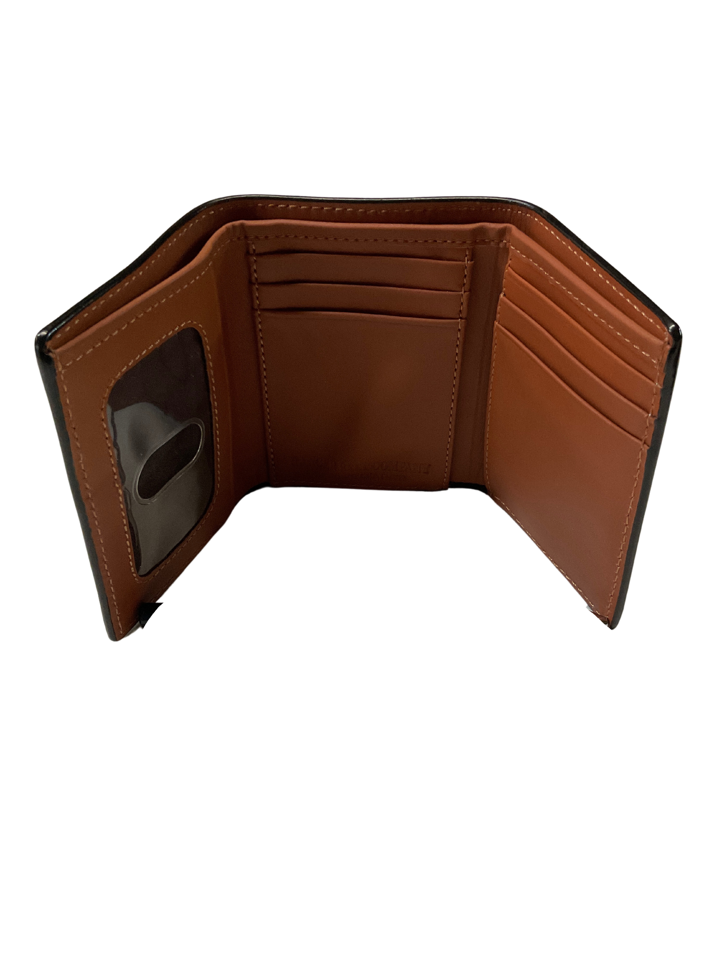 Trifold Basket Stamped Wallet w/Floral Carving