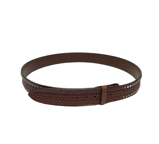 1 1/2" Basket Stamped w/Dots Belt 44"