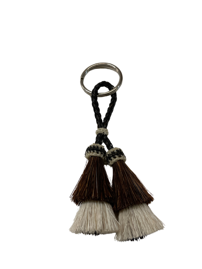 Double Tassel Double Tier Horsehair Keychain