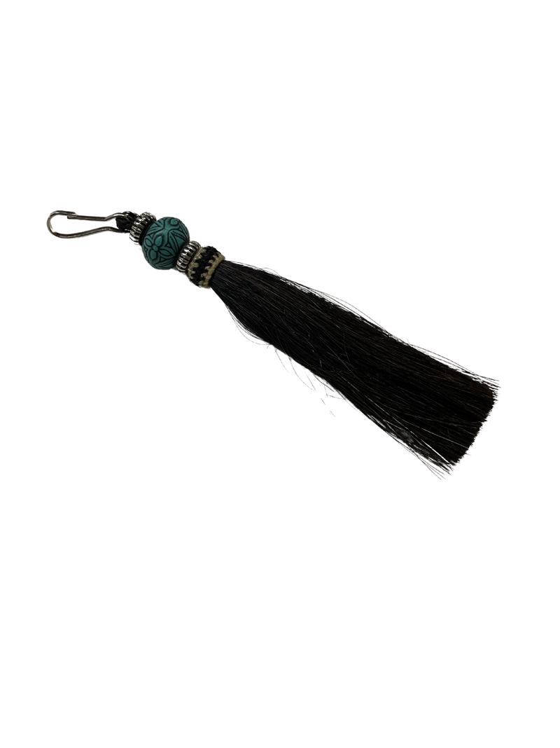 Horse Hair Tassel w/Beads Zipper Pull