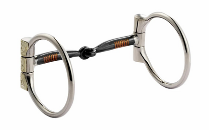 204QC - Stainless D-Ring Snaffle Bit w/Copper Inlay