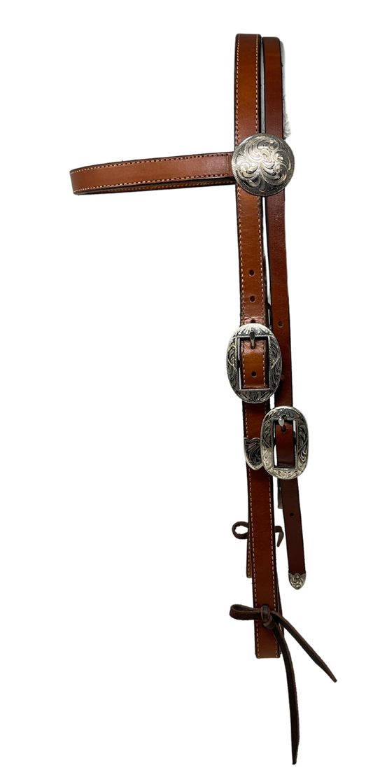 3/4" Browband Sterling Buckles & Oklahoma Conchos