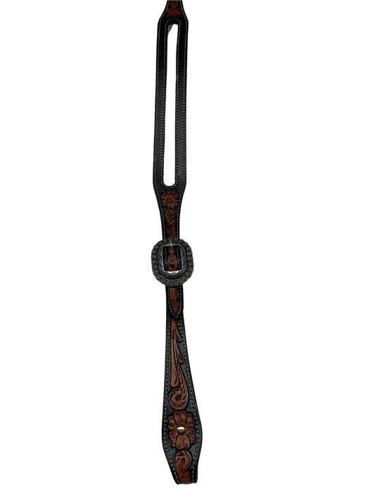 3/4" Dyed Floral Carved Shaped Split Ear w/JWP Buckles