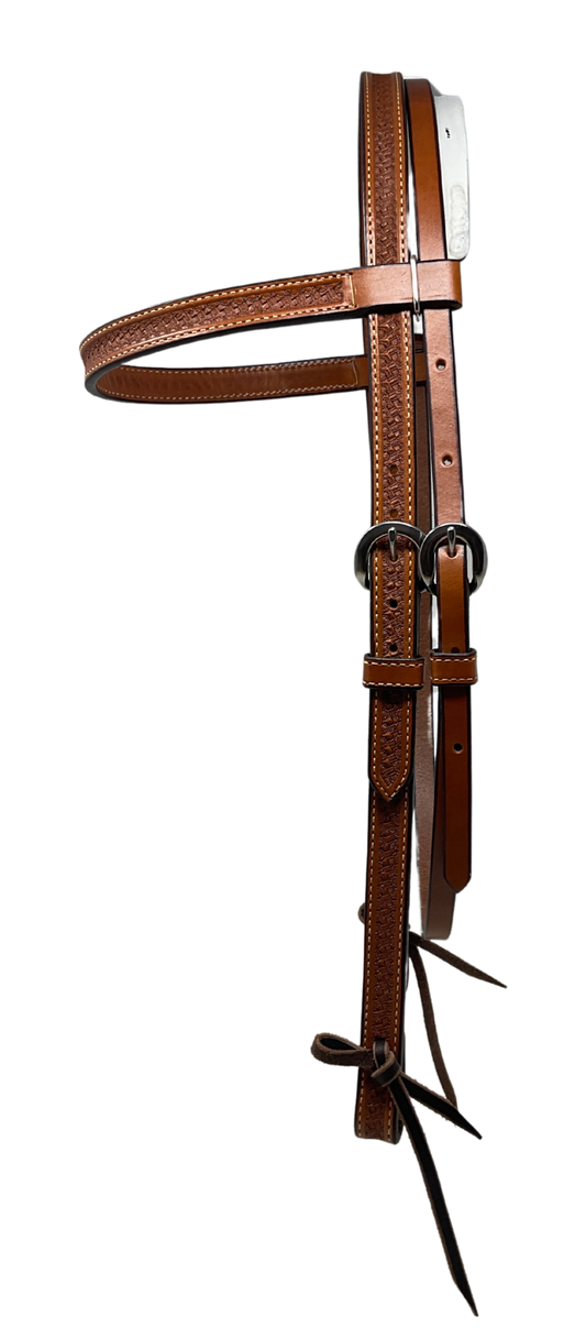 3/4" Basket Stamped Browband