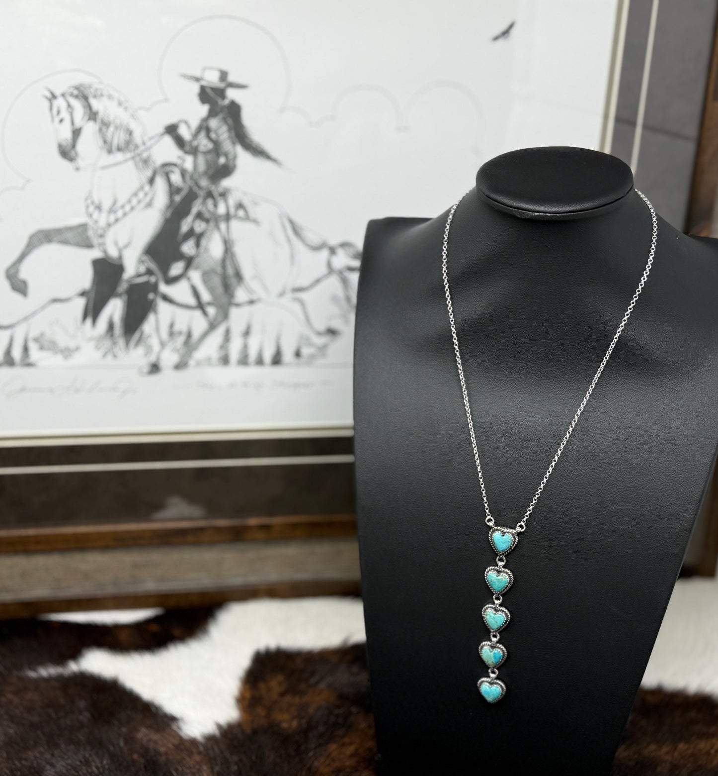Turquoise Heart Drop Necklace