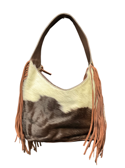 Hair On Cowhide & Leather Hobo Purse
