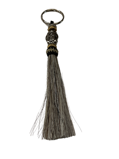 Horse Hair Tassel w/Beads Keychain