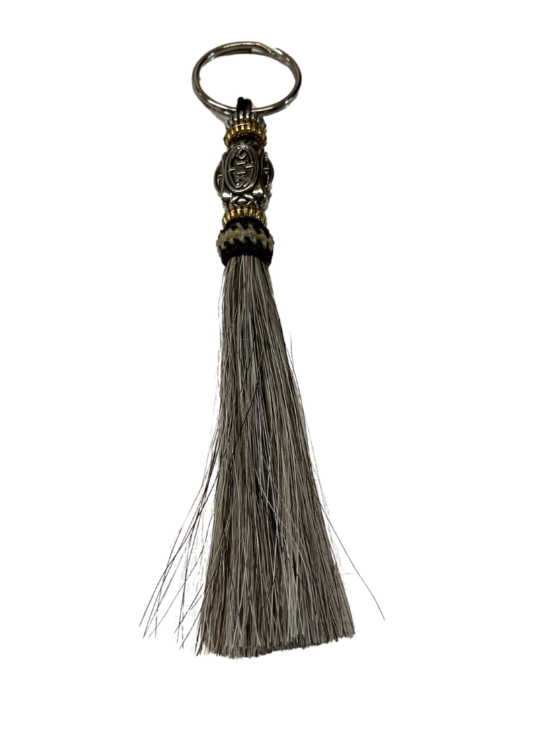 Horse Hair Tassel w/Beads Keychain