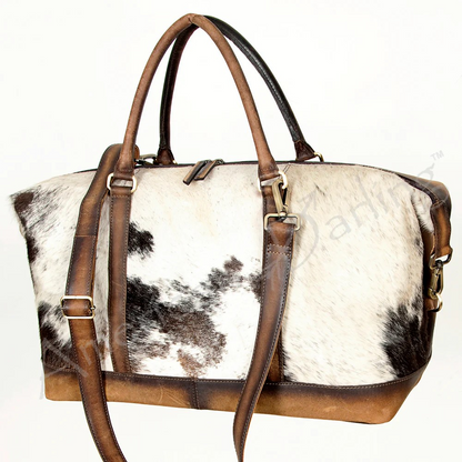 Hair On Cowhide & Leather Duffel Bag