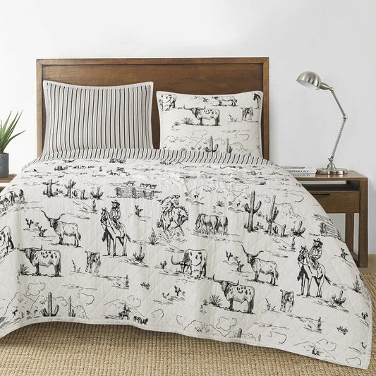 Ranch Life Western Toile Reversible Quilt Full/Queen
