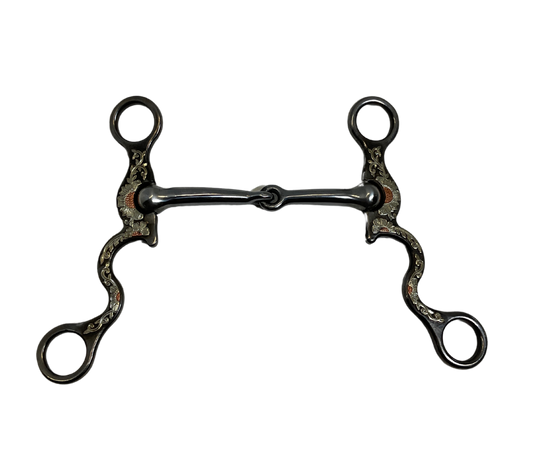 234QC - Snaffle w/Floral & Copper Trim
