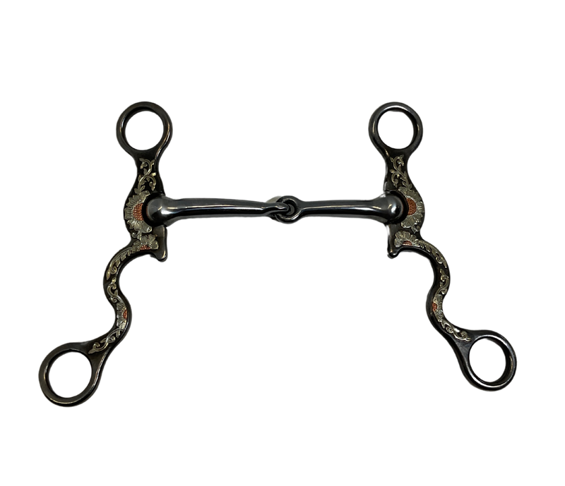 234QC - Snaffle w/Floral & Copper Trim