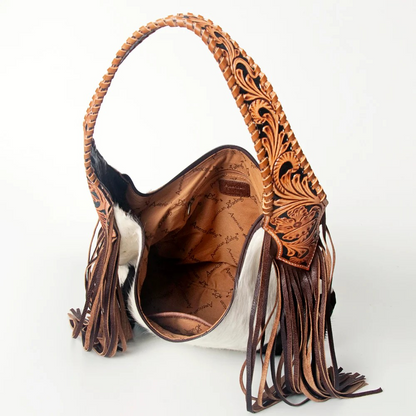 Hair On Cowhide & Leather Hobo Purse