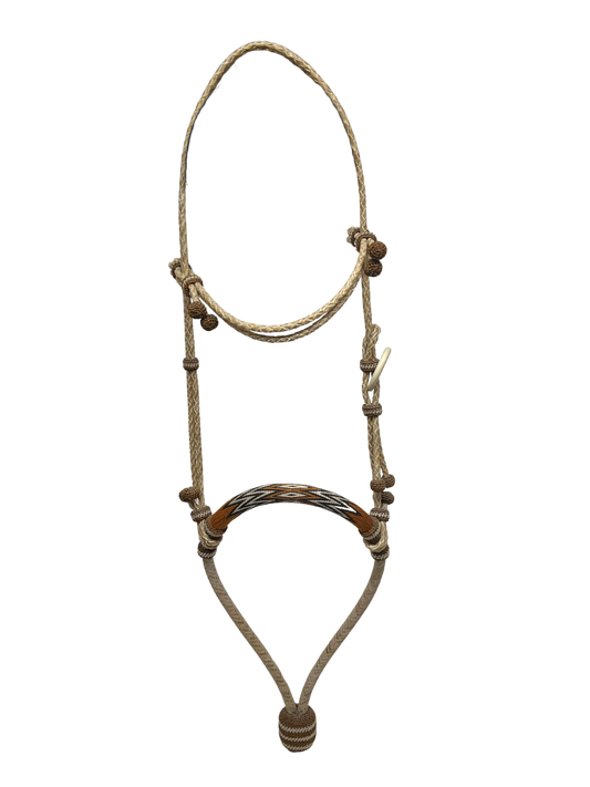 8 Plait Rawhide Bosal and Hanger with Hitched Horsehair Noseband