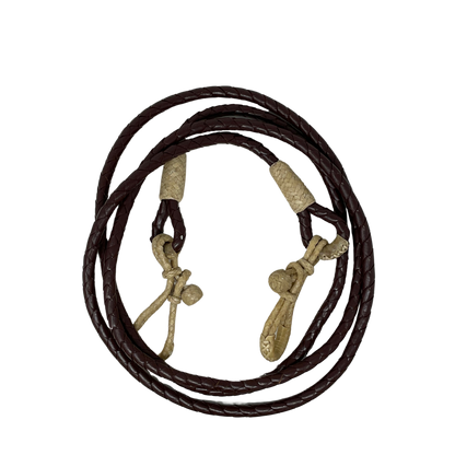 4 Plait Braided Leather Roping Reins