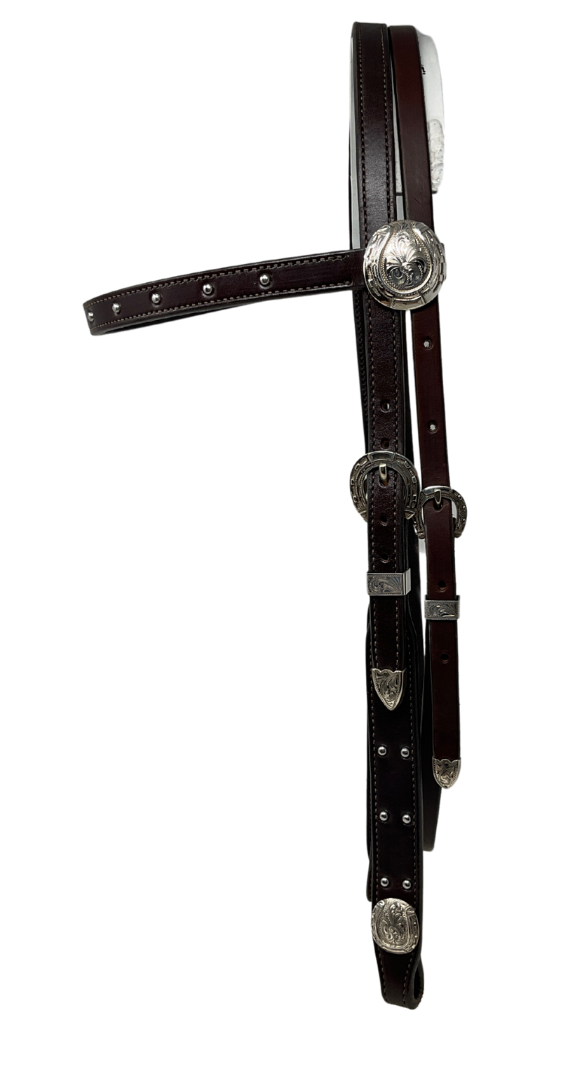 Browband Horseshoe Buckles, Conchos & Dots 1