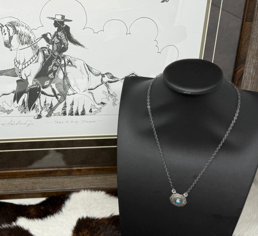 Turquoise Concho Necklace