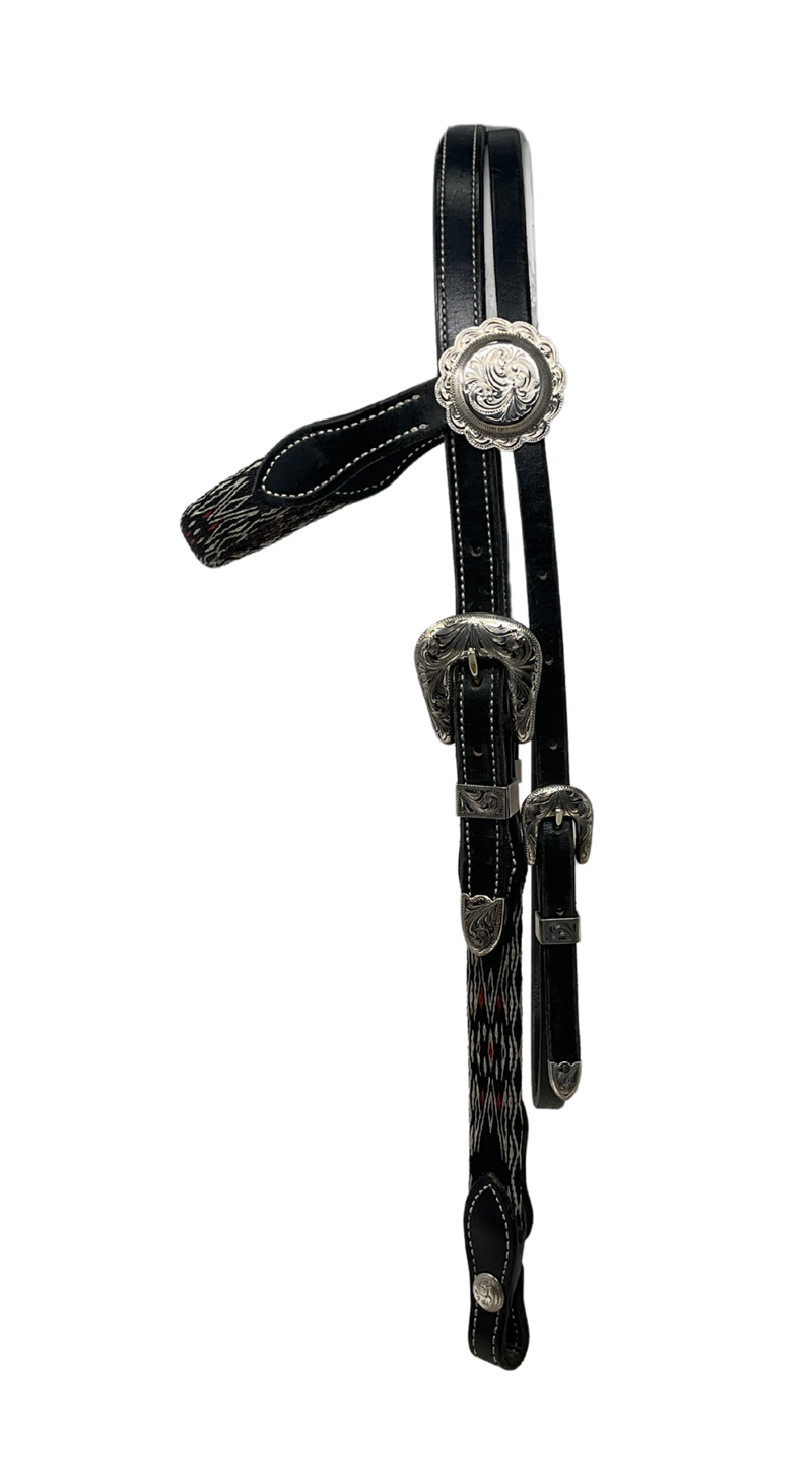 Silver Mounted Hitched Browband Headstall