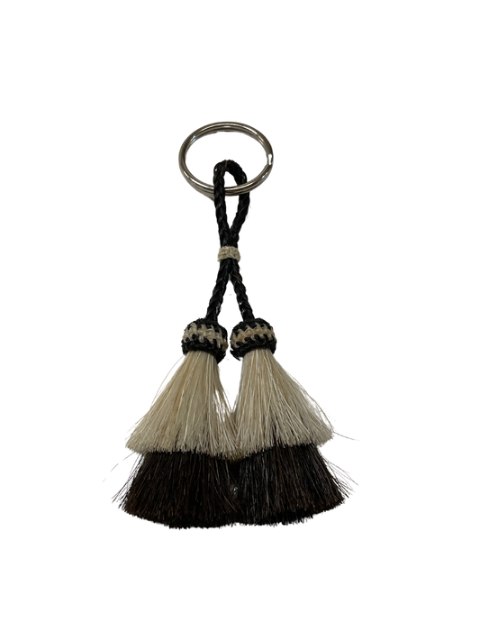 Double Tassel Double Tier Horsehair Keychain