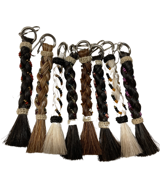 Braided Horse Hair w/Beads Zipper Pull