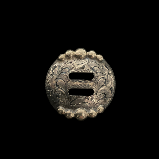 Antiqued Manzanillo Slotted Concho- Silver Plate