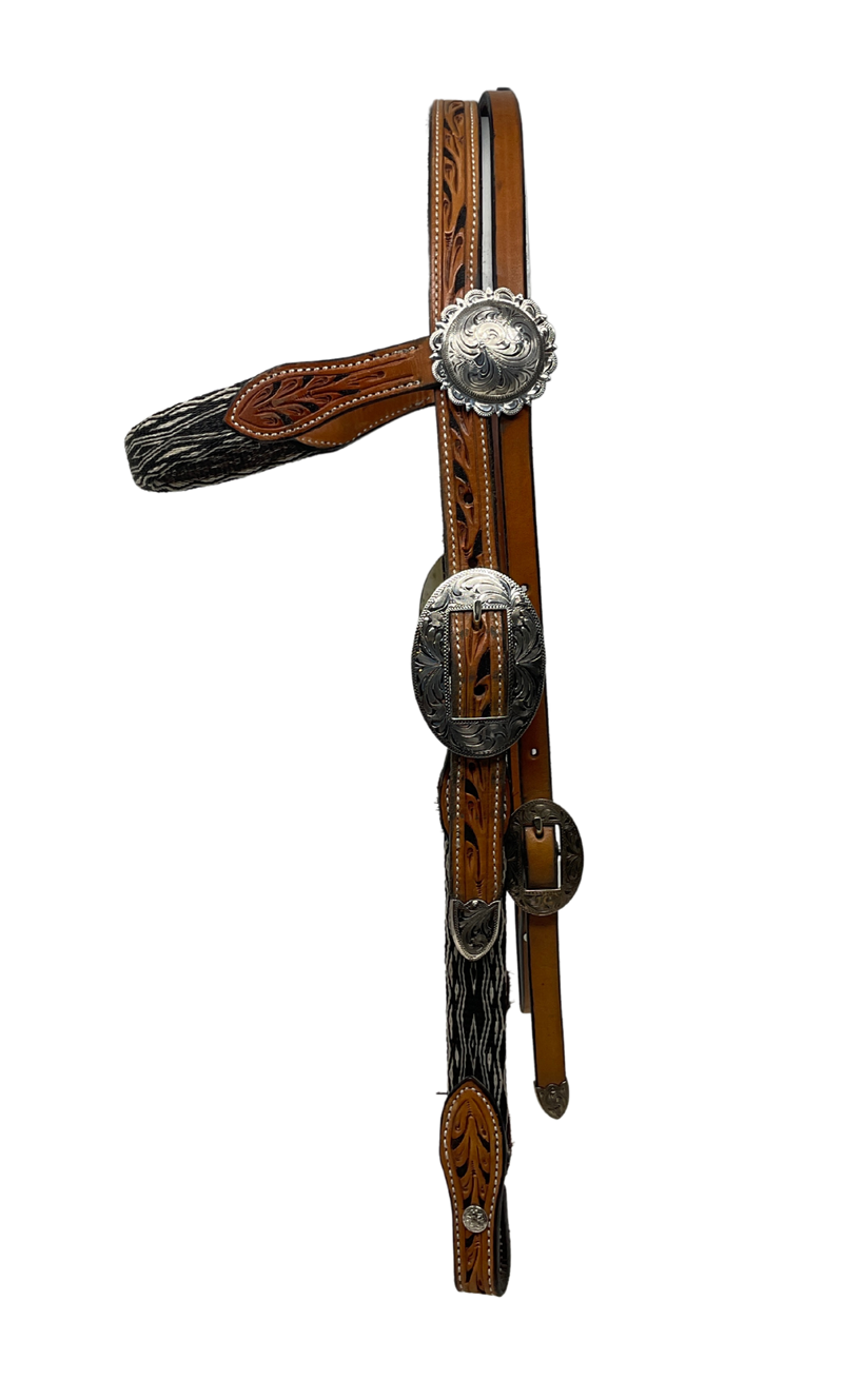 Silver Mounted Hitched Browband Headstall