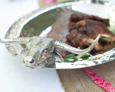 Steel Longhorn Steer Tray