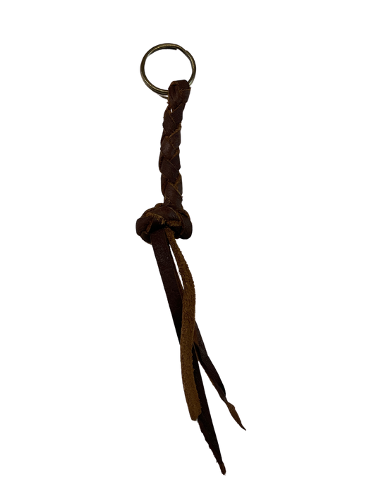 Braided Leather Keychain