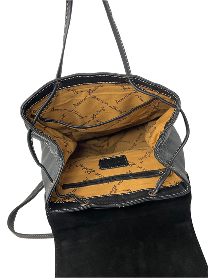 Quilted Black Leather Backpack Purse