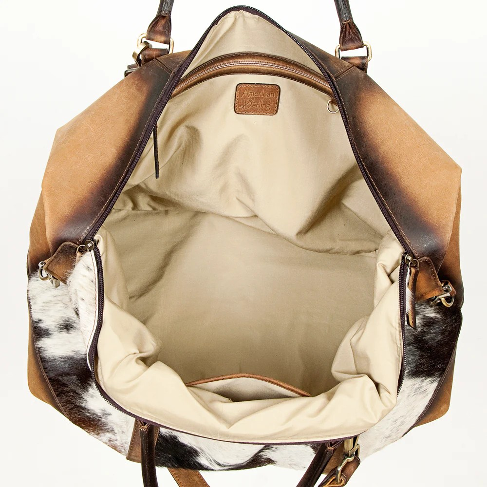 Hair On Cowhide & Leather Duffel Bag
