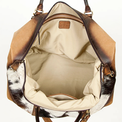 Hair On Cowhide & Leather Duffel Bag