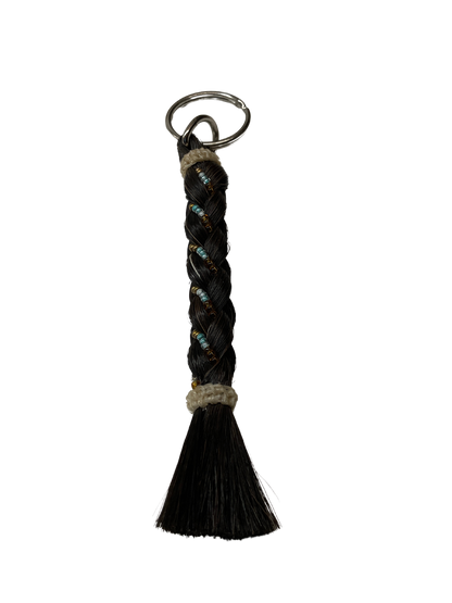 6" Braided Horsehair w/Beads Keychain