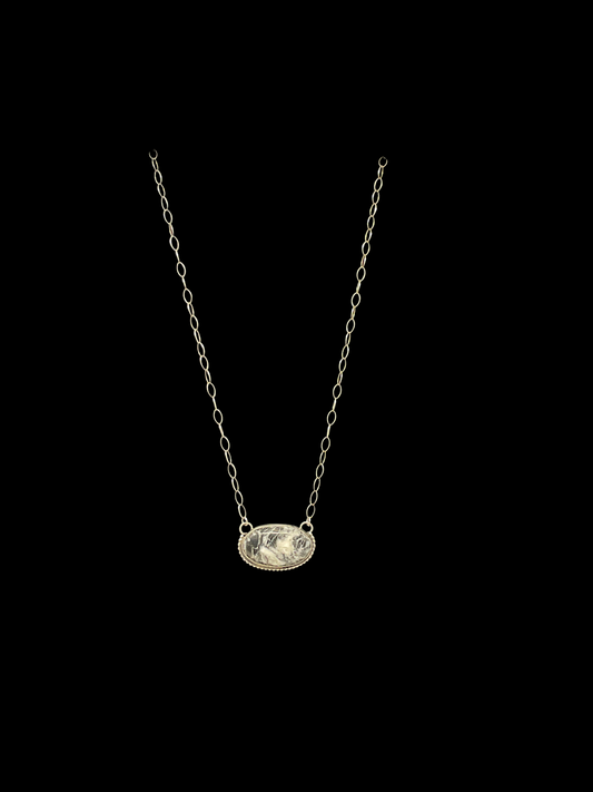 White Buffalo Bar Necklace 1