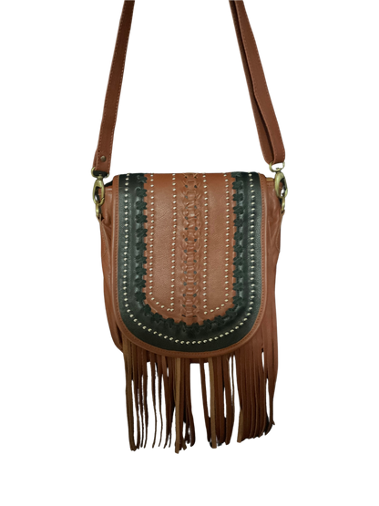 Leather Purse w/Black Accents & Dots