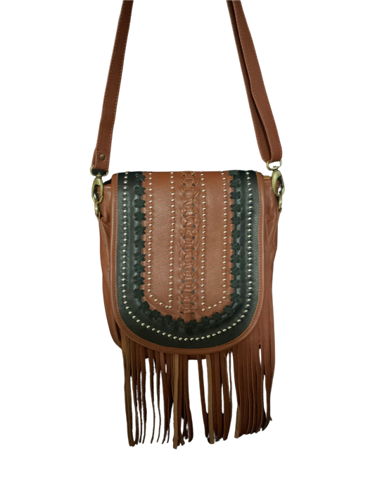 Leather Purse w/Black Accents & Dots