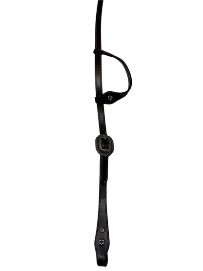 Single Ear Plain Dark w/JWP Buckles & Conchos