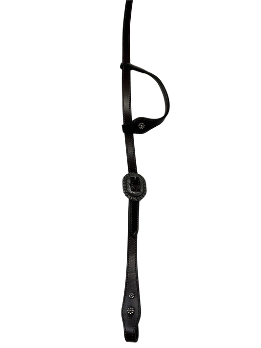 Single Ear Plain Dark w/JWP Buckles & Conchos