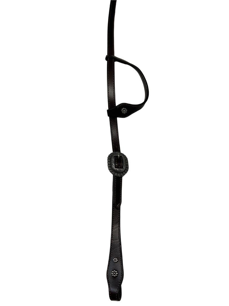 Single Ear Plain Dark w/JWP Buckles & Conchos