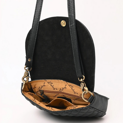 Dark Crossbody Tooled Leather Purse